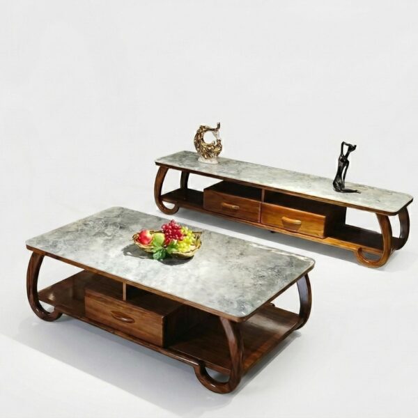 Bàn Trà Kệ Tivi Gỗ Mun Hiện Đại W2113