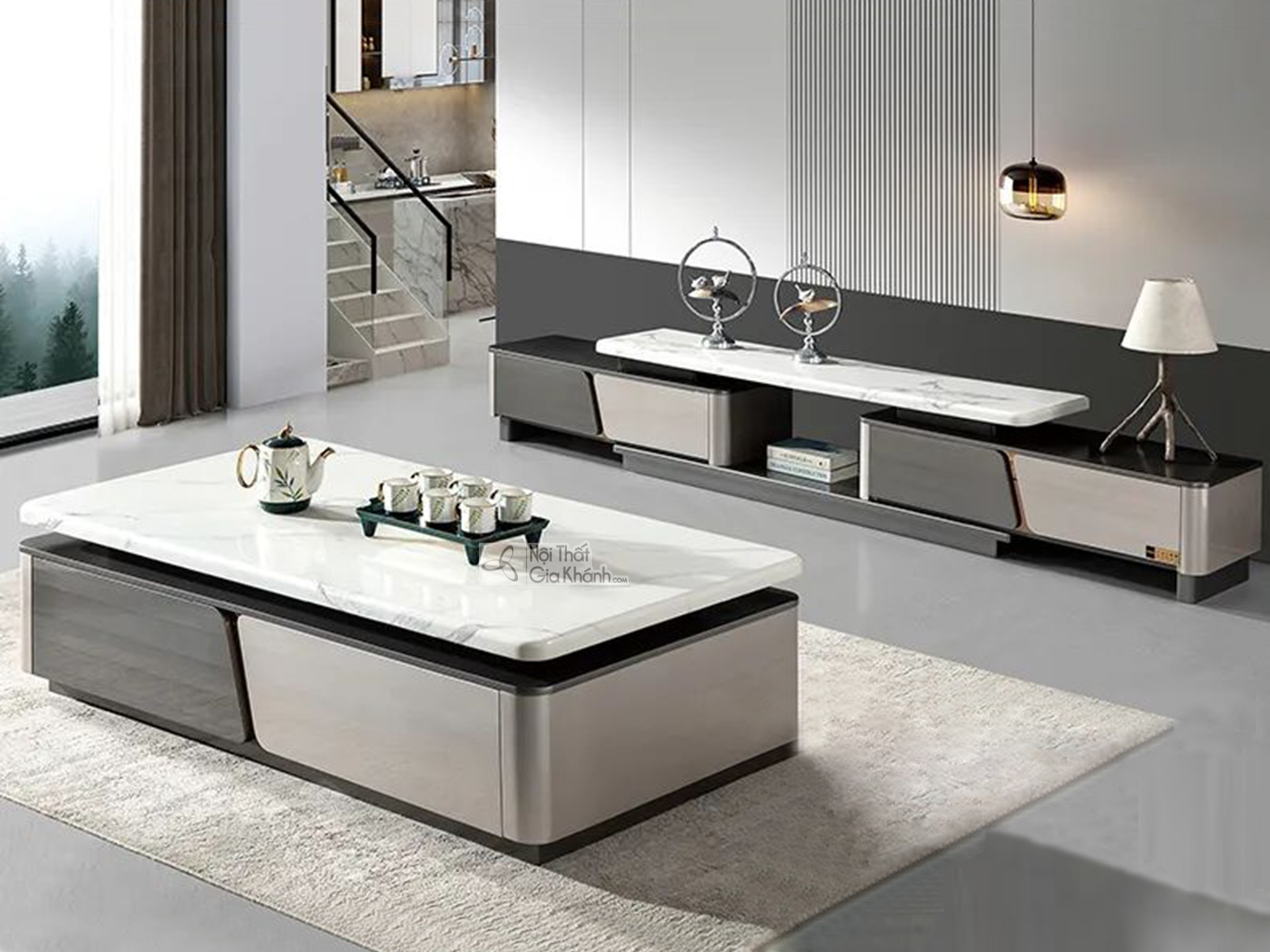 Combo Bàn Trà Kệ Tivi Hiện Đại BT1800-2800