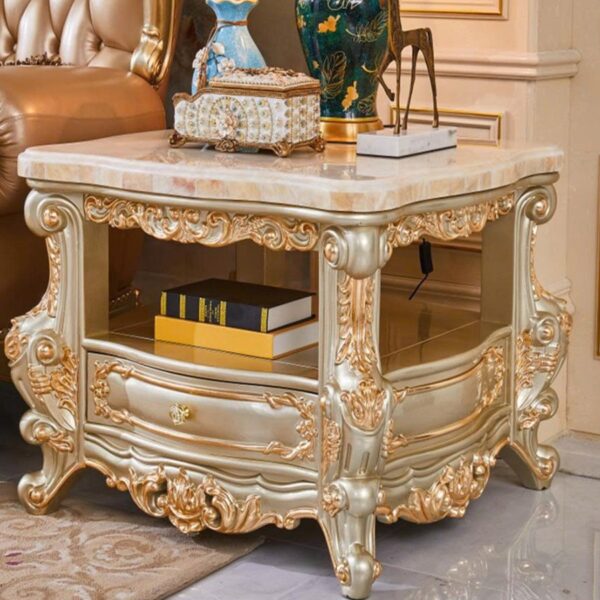 Bàn Trà Vuông Mặt Đá Tự Nhiên BG802