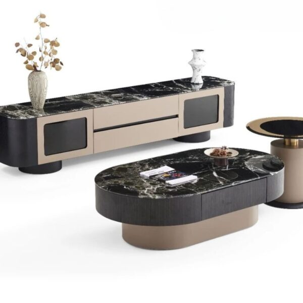 Bàn Trà Kệ Tivi Mặt Đá Tự Nhiên 2502