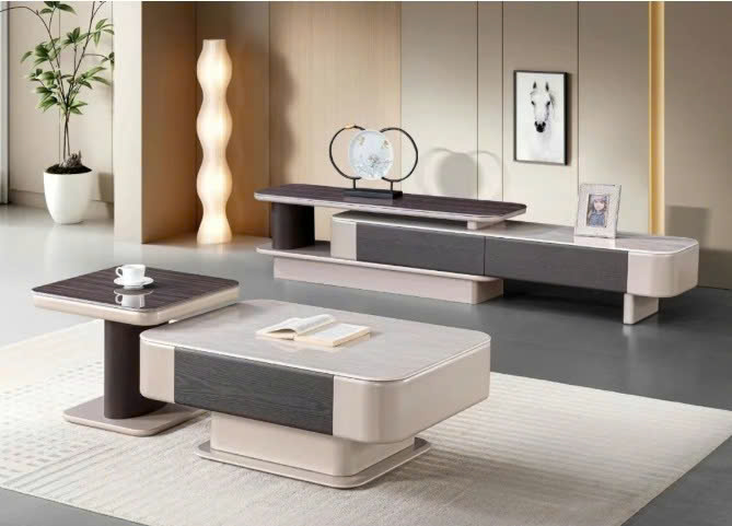 505-4 Bàn Trà Kệ Tivi Mặt Kính Nhập Khẩu 505