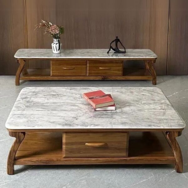 Bàn Trà Kệ Tivi Gỗ Mun Hiện Đại W1709