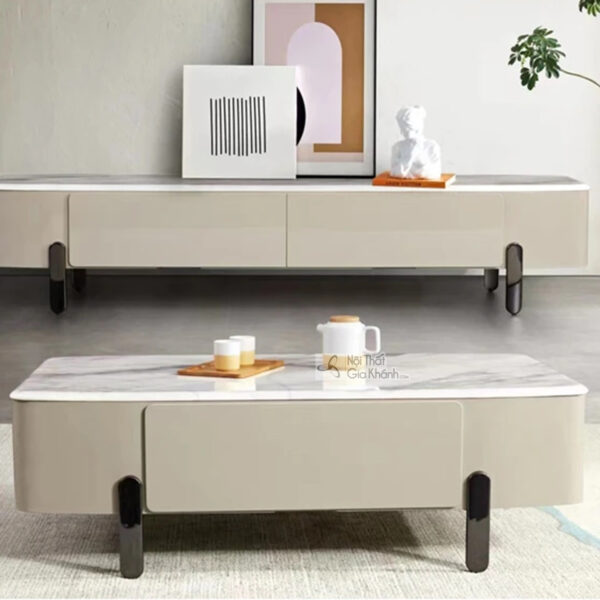 Bộ Bàn Trà , Kệ Tivi Mặt Đá Kiểu Dáng Đẹp BTXC23-2813