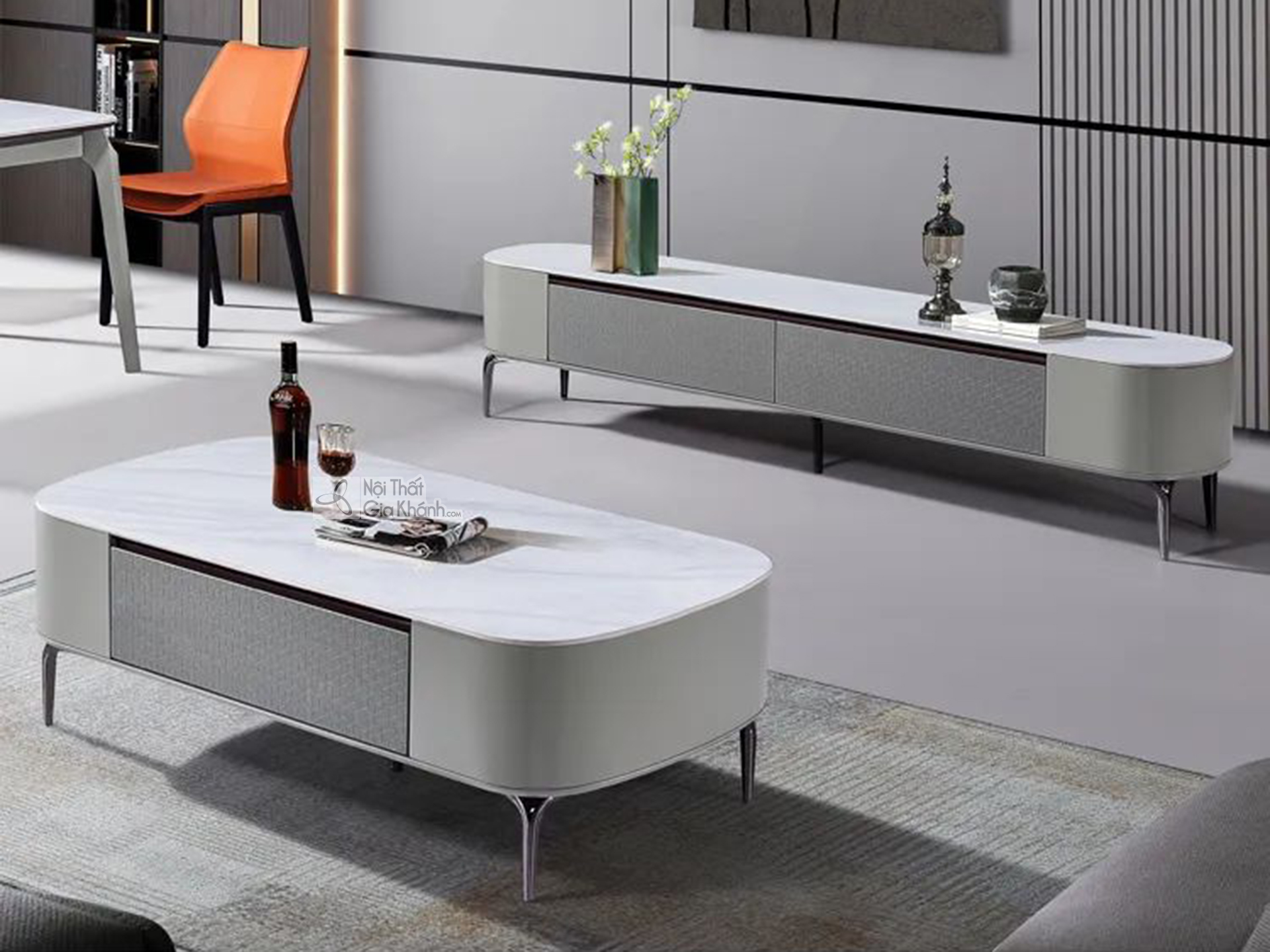 Bàn Trà , Kệ Tivi Mặt Đá Sạch Sẽ Gọn Gàng BTPL2305A