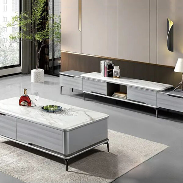 Combo Bàn Trà Kệ Tivi Mặt Đá Thông Minh BT1600-2800