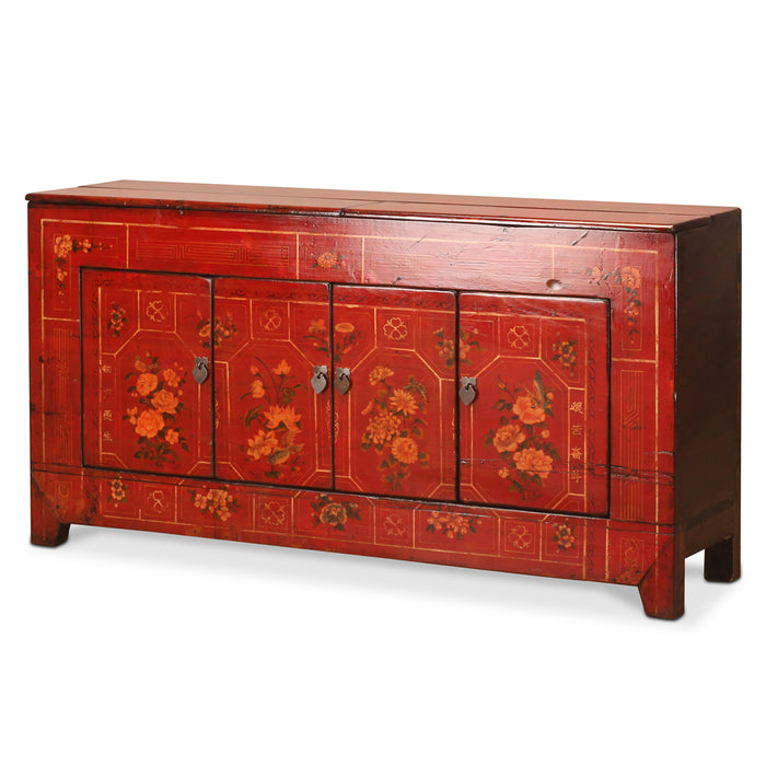 Dongbei Sideboard with Floral Paintings
