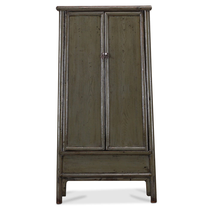 Grey Lacquer Tall Tapered Cabinet
