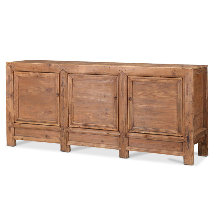 Three Door Large Vintage Pine Sideboard