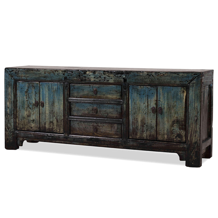 Large Blue Lacquer Vintage Sideboard