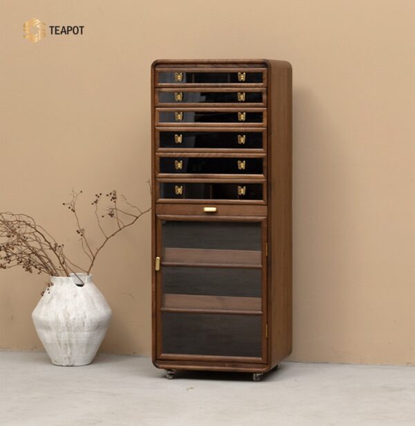 Tủ Trà Decor Gỗ Óc Chó Bắc Mỹ F02