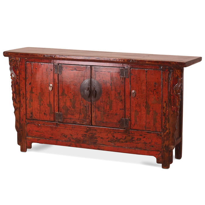 Red Painted Gansu Sideboard