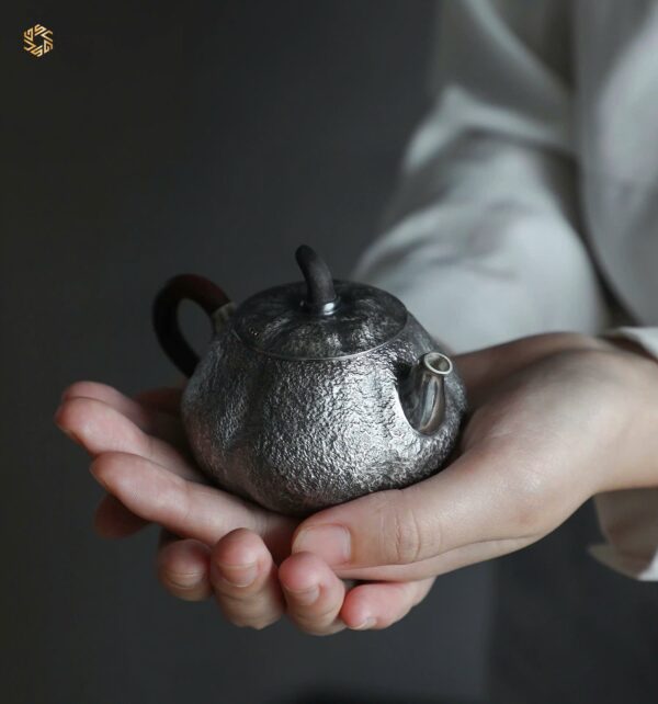 Độc ẩm ấm trà bạc hình bí ngô chế tác tinh xảo ATB93